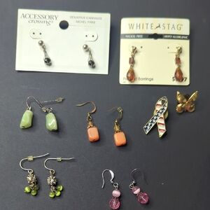 White Stag Vibrant Orange Dangle Earrings